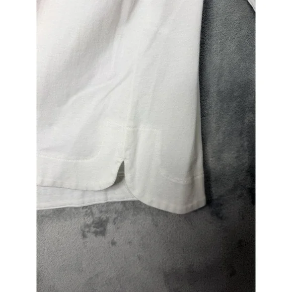 Chicos Floral Shirt Bracelet Sleeve Fairy White Pink Medium 1 3/4 Sleeve Cotton - Picture 5 of 7